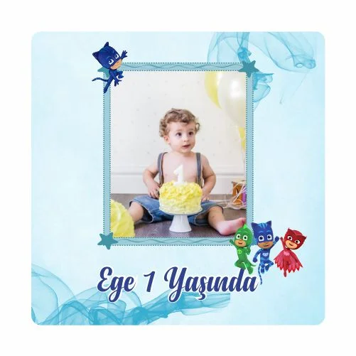 Pijamaskeliler Temalı Doğum Günü Magneti